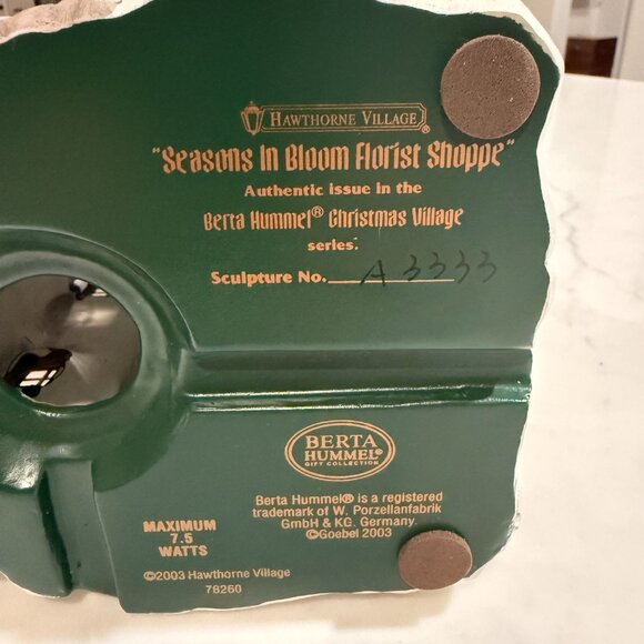 Hawthorne Village - "Seasons In Bloom Florist Shoppe" Piece - Picture 7 of 9